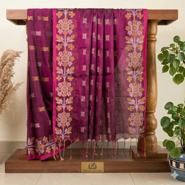 Purple_Nightingale_S_Song_Linen_Tissue_Saree_For_Women