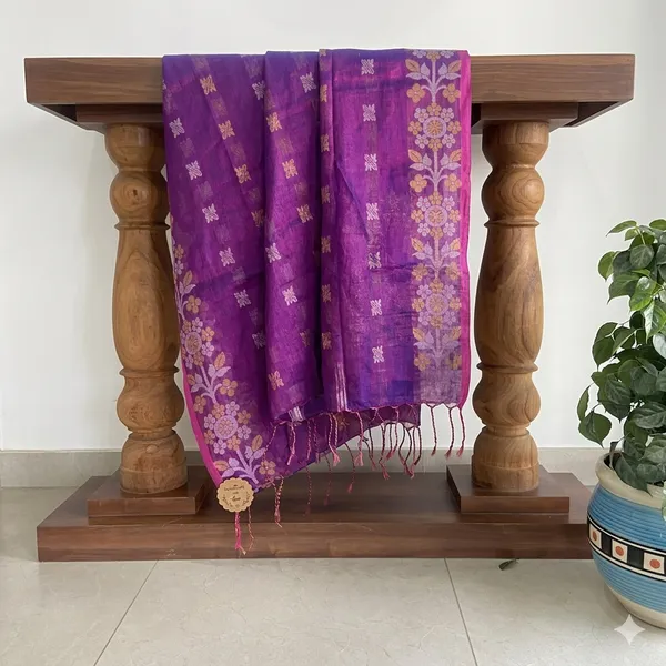Purple_Lotos_Eater_S_Dream_Linen_Tissue_Saree_For_Women