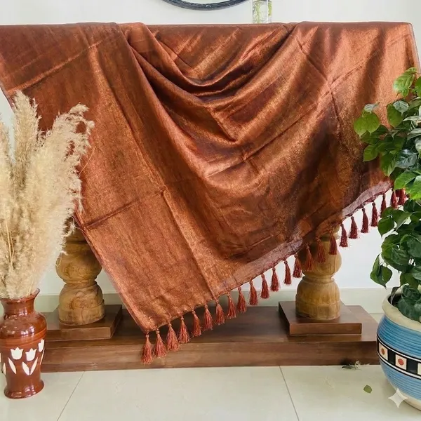 Brown_Currer_Fire_Linen_Tissue_Saree_For_Women