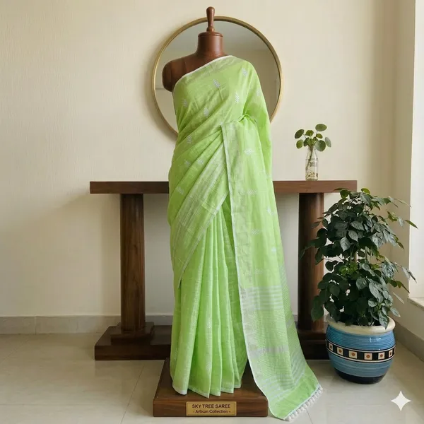Green_Highbury_Linen_Saree_For_Women
