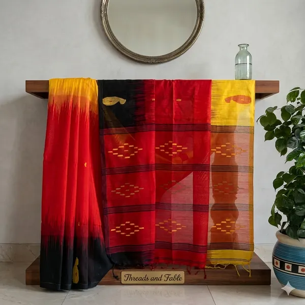 Black_And_Red_Vanity_Fair_S_Hue_cotton_Saree_For_Women