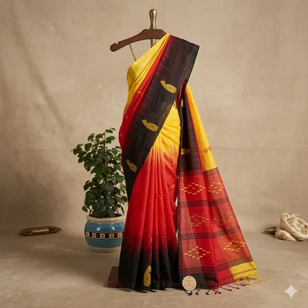 Black_And_Red_Vanity_Fair_S_Hue_cotton_Saree_For_Women