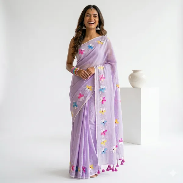 Lavender_Wilder_S_Ode_mul_Cotton_handpaint_Saree_For_Women