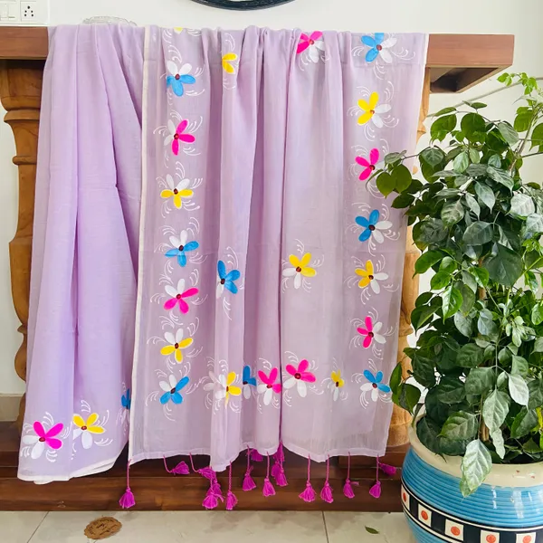Lavender_Wilder_S_Ode_mul_Cotton_handpaint_Saree_For_Women