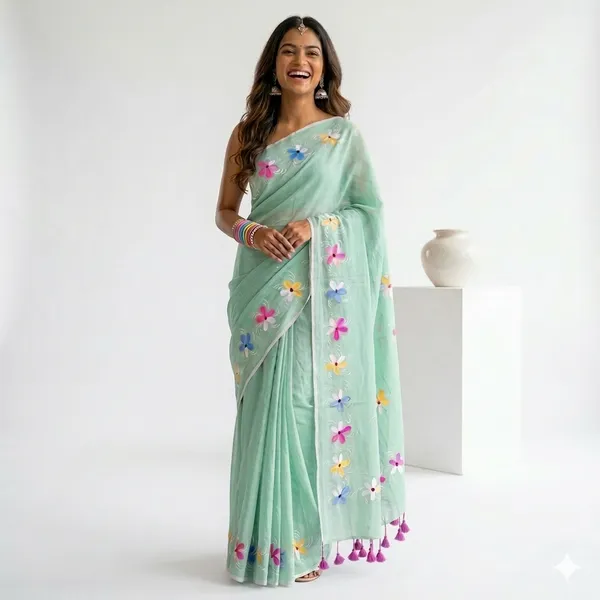 Mint_Green_Wilder_S_Ode_Mul_Cotton_Saree_For_Women