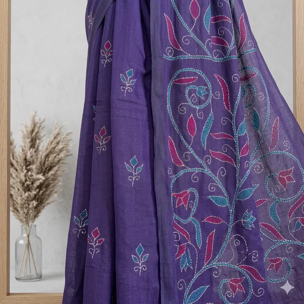 Navy_Rossetti_S_Gilded_Thorn_mul_Cotton_Saree_For_Women