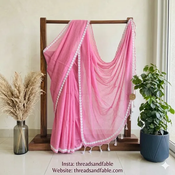 Pink_Bathsheba_Border_Cotton_Saree_For_Women