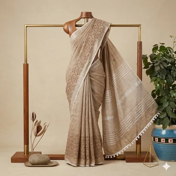 Brown_Eyre_Resilience_Linen_Saree_For_Women