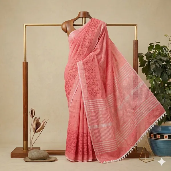 Carrot_Red_Eyre_Resilience_Linen_Saree_For_Women