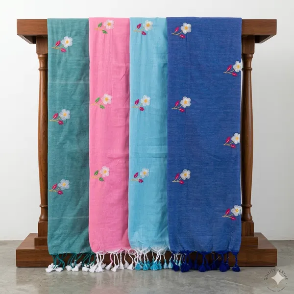 Cerulean_Blue_Wordsworth_Daffodil_Khadi_Cotton_Saree_For_Women