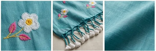 Cerulean_Blue_Wordsworth_Daffodil_Khadi_Cotton_Saree_For_Women
