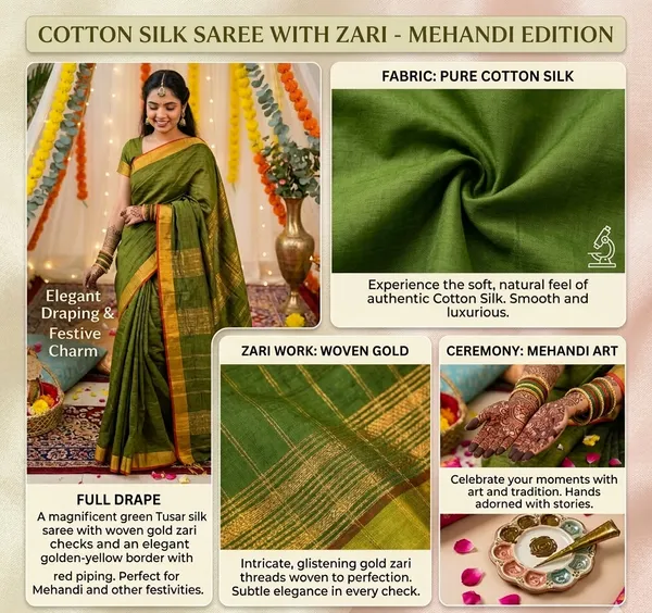 Dark_Green_Manderley_Moss_Cotton_Saree_For_Women