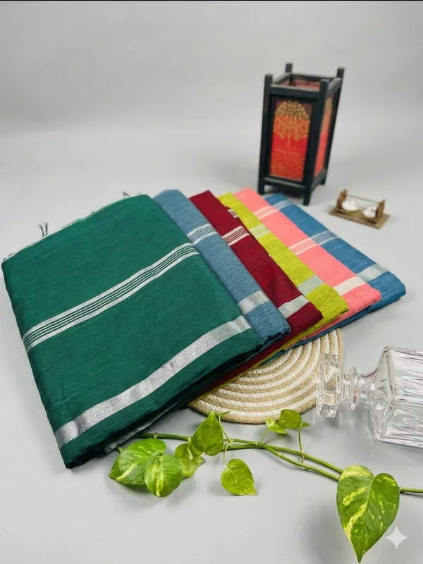 Bottle_Green_Mary_Bennet_Cotton_Saree_For_Women