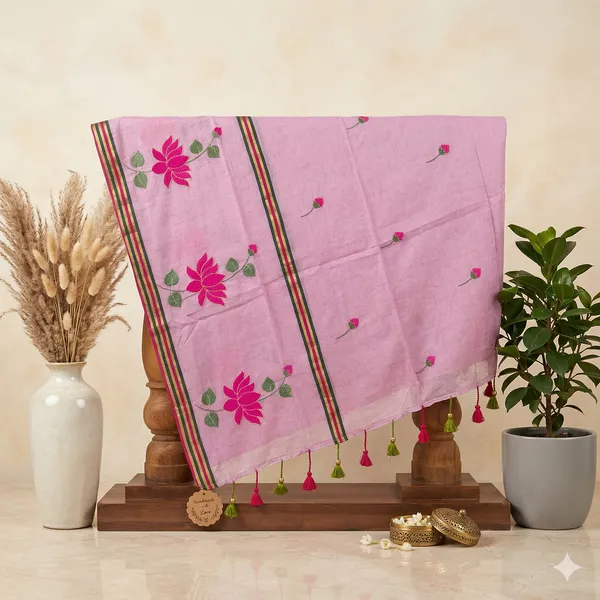 Plum_Illyrian_Shore_Mul_Cotton_Saree_For_Women
