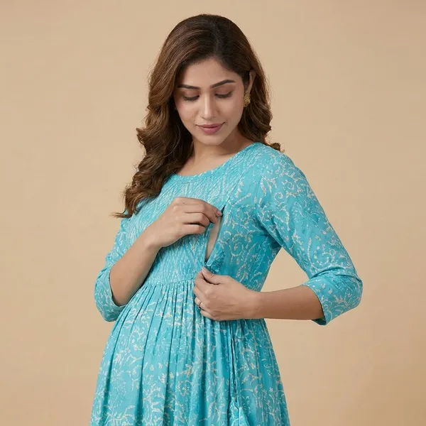 Turquoise_Blue_Printed_Maternity_And_Nursing_Maxi_Dress