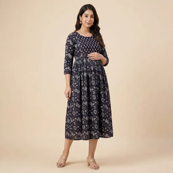 Black_Floral_Print_Maternity_Maxi_Dress_With_Nursing_Access
