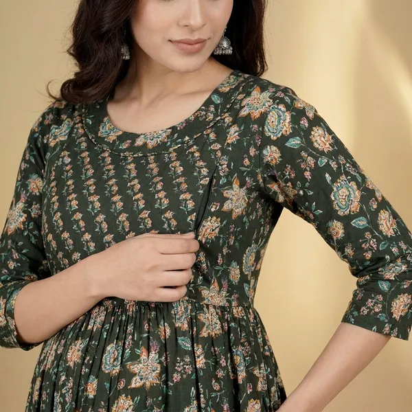 Green_Floral_Maternity_Dress_With_Smocked_Bodice