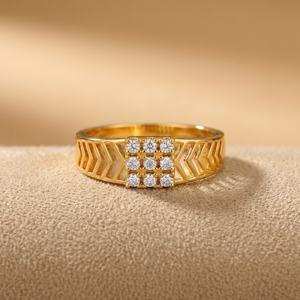 Gold-Toned_Cz_Stone_Studded_Ring-Men