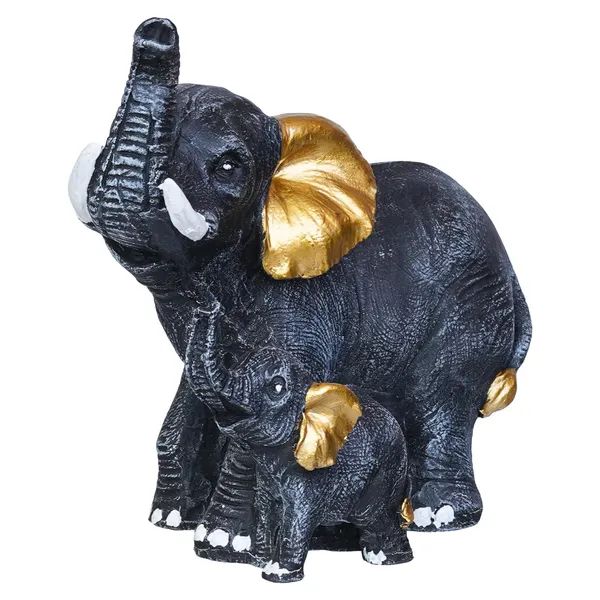 Black_And_Gold_Elephant_Family_Decorative_Figurine_Set