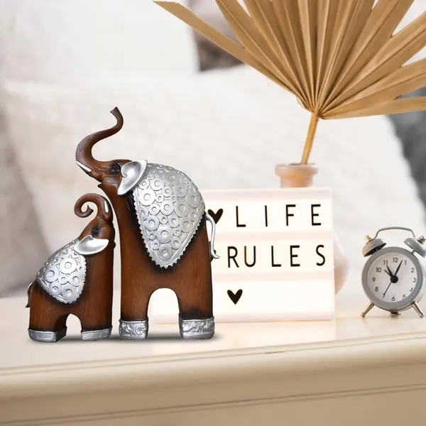 Decorative_Elephant_Figurine_Set_Brown_And_Silver_Set_Of_2