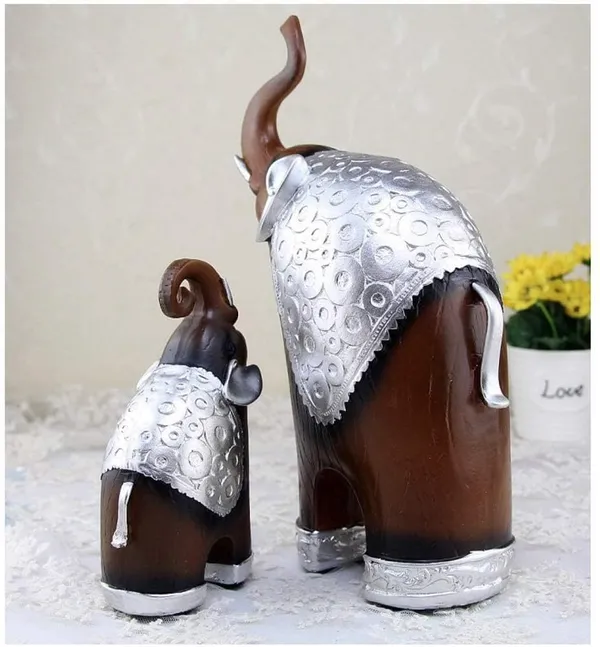 Decorative_Elephant_Figurine_Set_Brown_And_Silver_Set_Of_2