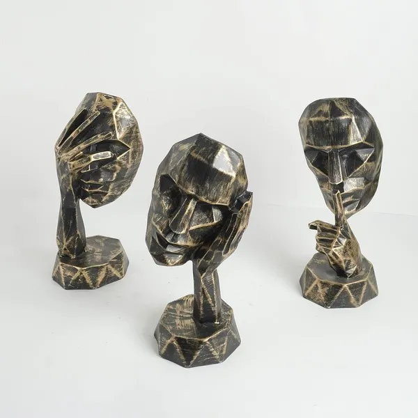 Set_Of_3_Handcrafted_Tribal_Face_Mask_Sculptures