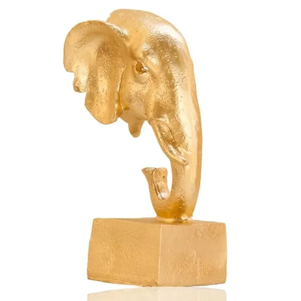 Golden_Elephant_Head_Decorative_Showpiece_13_Cm