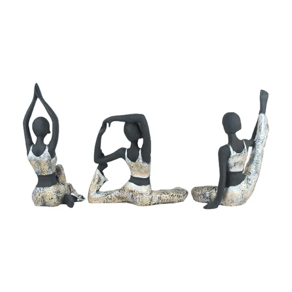 Set_Of_3_Decorative_Yoga_Figurines_Black_&_Silver