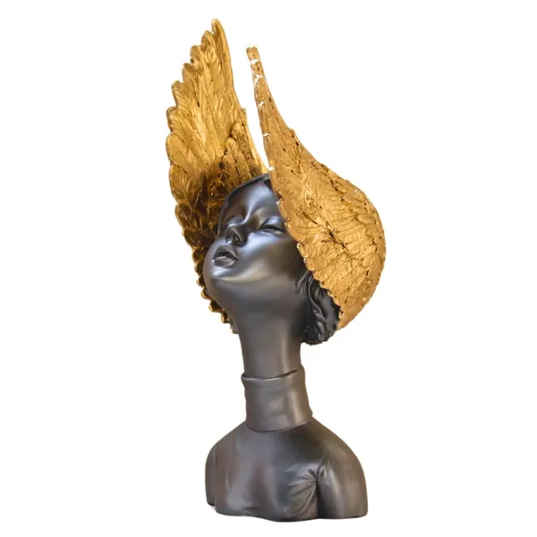 Golden_Wings_Decorative_Bust_Sculpture_Black_And_Gold_Angel_Figurine