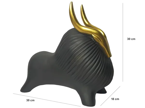 Decorative_Bull_Figurine_With_Golden_Horns_Black_Matte_Finish