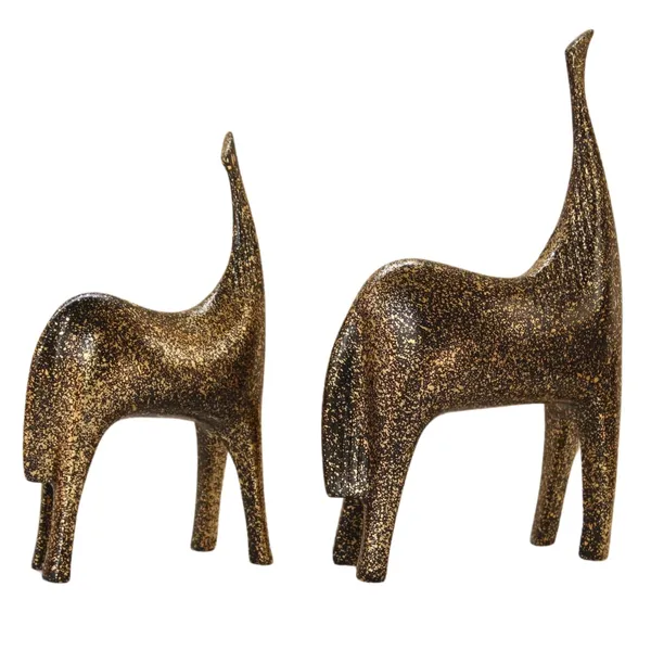 Decorative_Golden_Animal_Figurines_Set_Of_2_Metallic_Horse_Statues