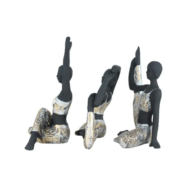 Set_Of_3_Decorative_Yoga_Figurines_Black_&_Silver