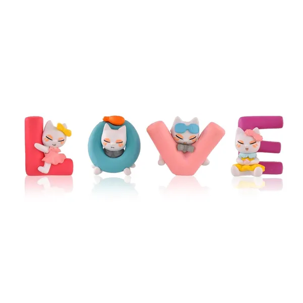 Love_Letter_Decorative_Showpiece_With_Adorable_Cat_Figurines_Set_Of_4_Letters