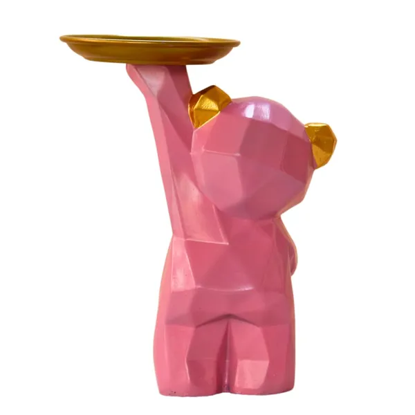 Pink_Bear_Decorative_Candle_Holder_With_Gold_Plate