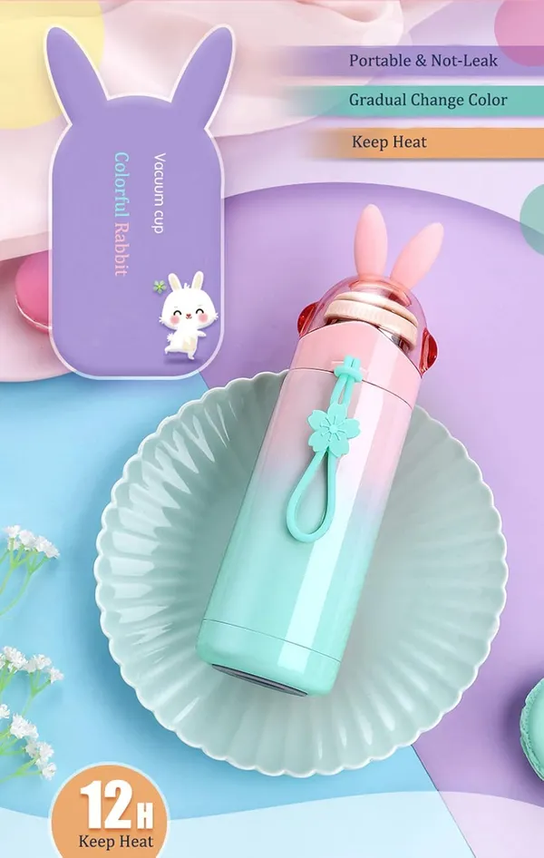 Cute_Bunny_Ear_Gradient_Water_Bottle_With_Push_Button_Lid