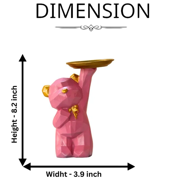 Pink_Bear_Decorative_Candle_Holder_With_Gold_Plate