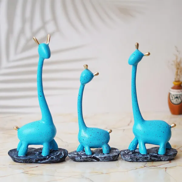 Set_Of_3_Blue_Giraffe_Decorative_Figurines_With_Marble_Base