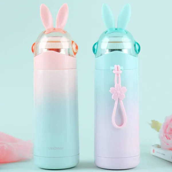 Cute_Bunny_Ear_Gradient_Water_Bottle_With_Push_Button_Lid