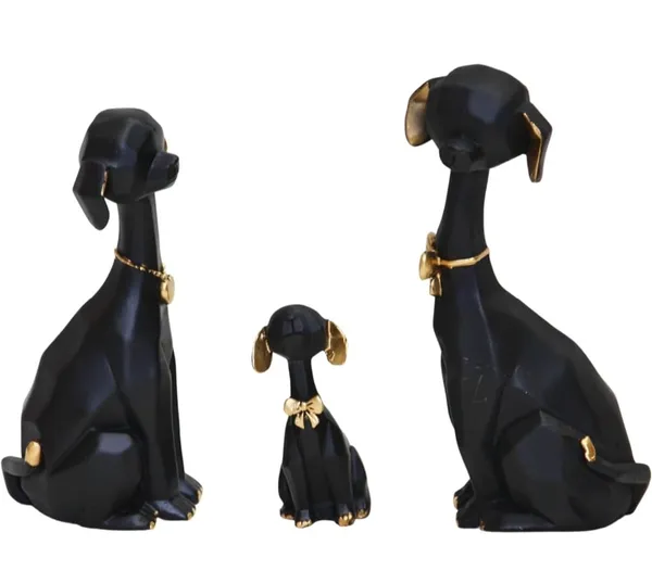 Elegant_Black_Dog_Family_Figurine_Set_With_Gold_Accents_Set_Of_3