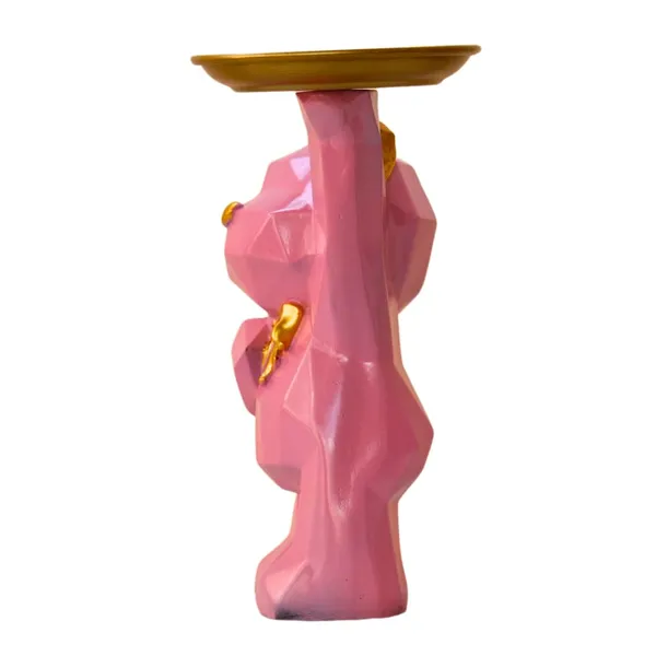 Pink_Bear_Decorative_Candle_Holder_With_Gold_Plate