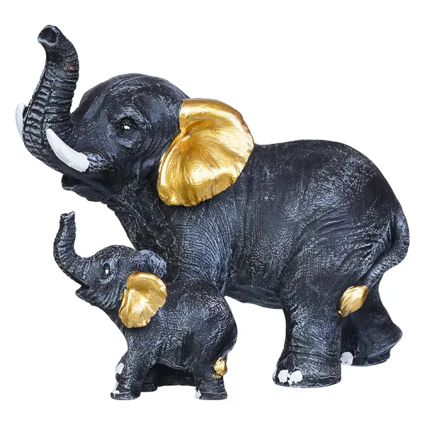 Black_And_Gold_Elephant_Family_Decorative_Figurine_Set