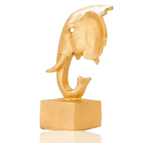Golden_Elephant_Head_Decorative_Showpiece_13_Cm