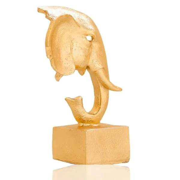 Golden_Elephant_Head_Decorative_Showpiece_13_Cm