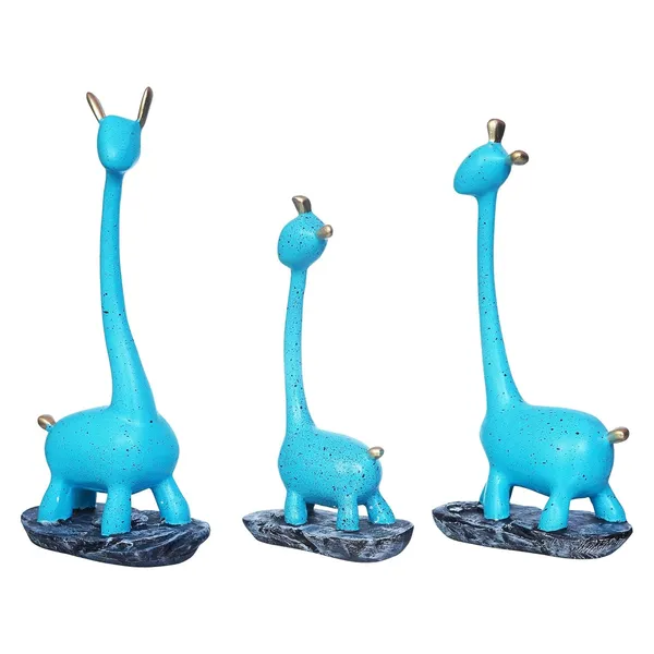 Set_Of_3_Blue_Giraffe_Decorative_Figurines_With_Marble_Base