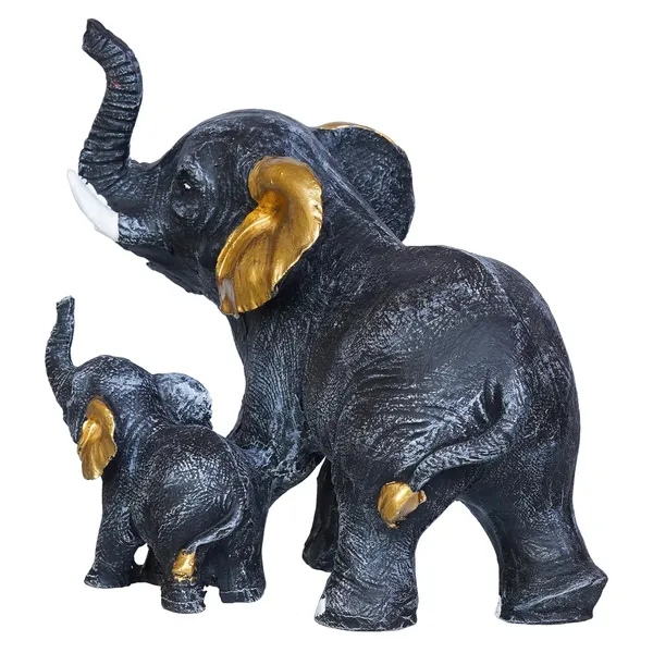 Black_And_Gold_Elephant_Family_Decorative_Figurine_Set
