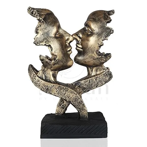 Decorative_DualFace_Sculpture_With_Ribbon_Design_On_Black_Base