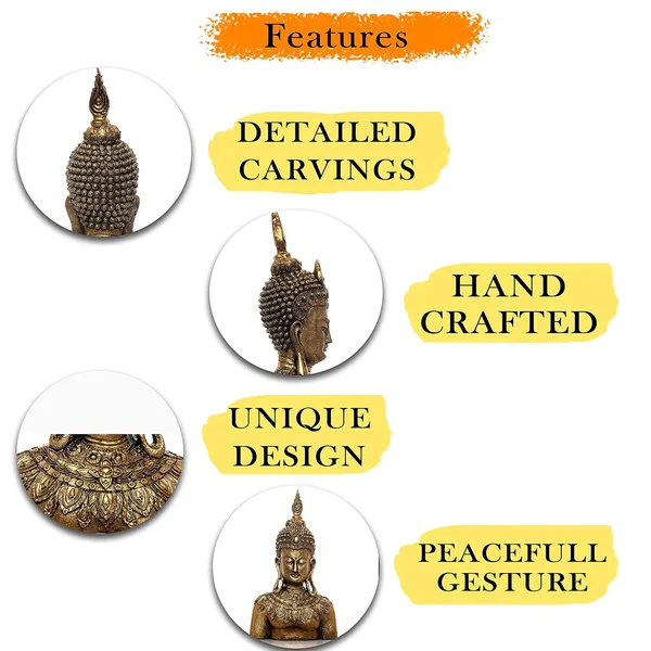 Handcrafted_Golden_Buddha_Head_Bust_Statue_Decorative_Showpiece