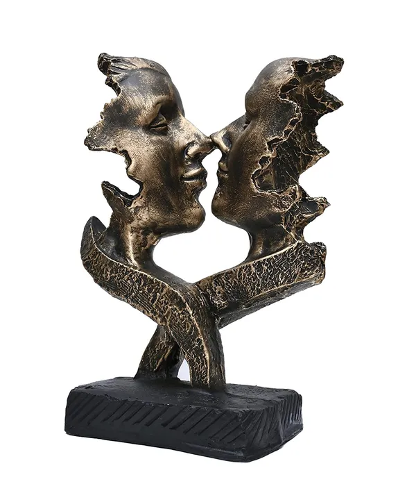 Decorative_DualFace_Sculpture_With_Ribbon_Design_On_Black_Base