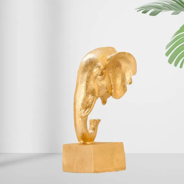 Golden_Elephant_Head_Decorative_Showpiece_13_Cm