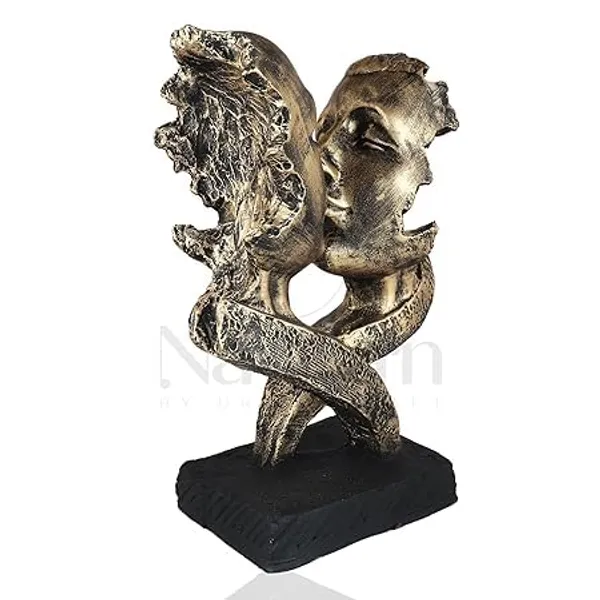 Decorative_DualFace_Sculpture_With_Ribbon_Design_On_Black_Base